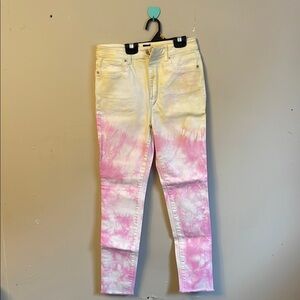 Tie-Dye Pink and Yellow Girls Jeans (Bin H)​